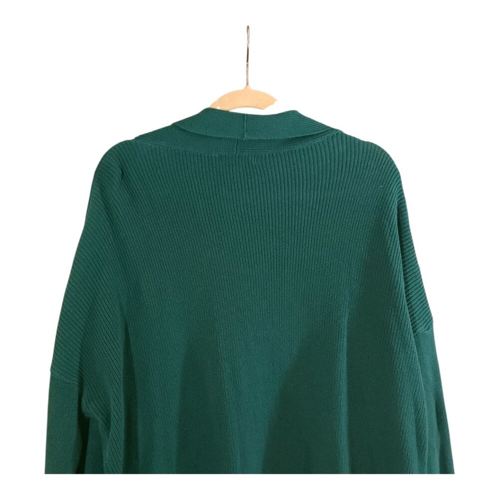 BP. Green Curved Hem Open-front Longline Cardigan in Green Holiday Women's 2X - Picture 6 of 7